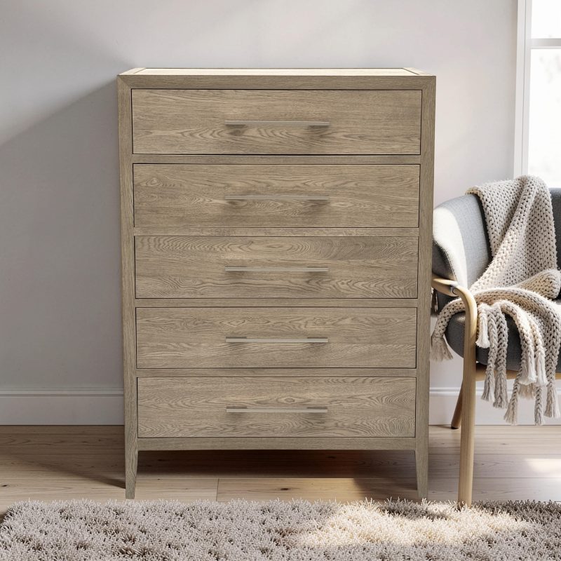 French Contemporary Tallboy Weathered Oak