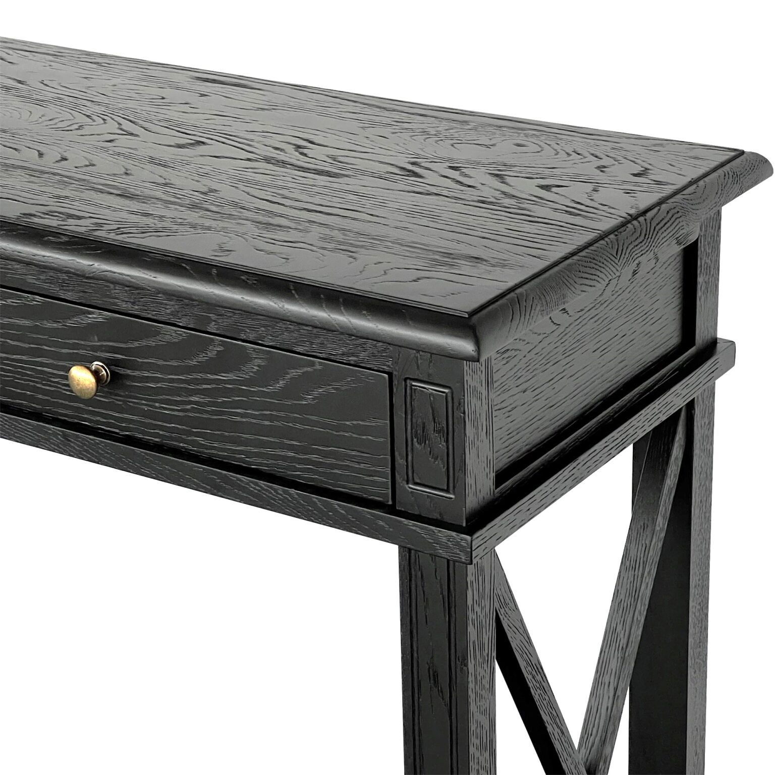 X Brace Console Table Rustic Black Oak – JAC Home Living