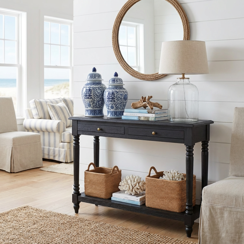 Alternative view of Sampson Console Table Black Oak