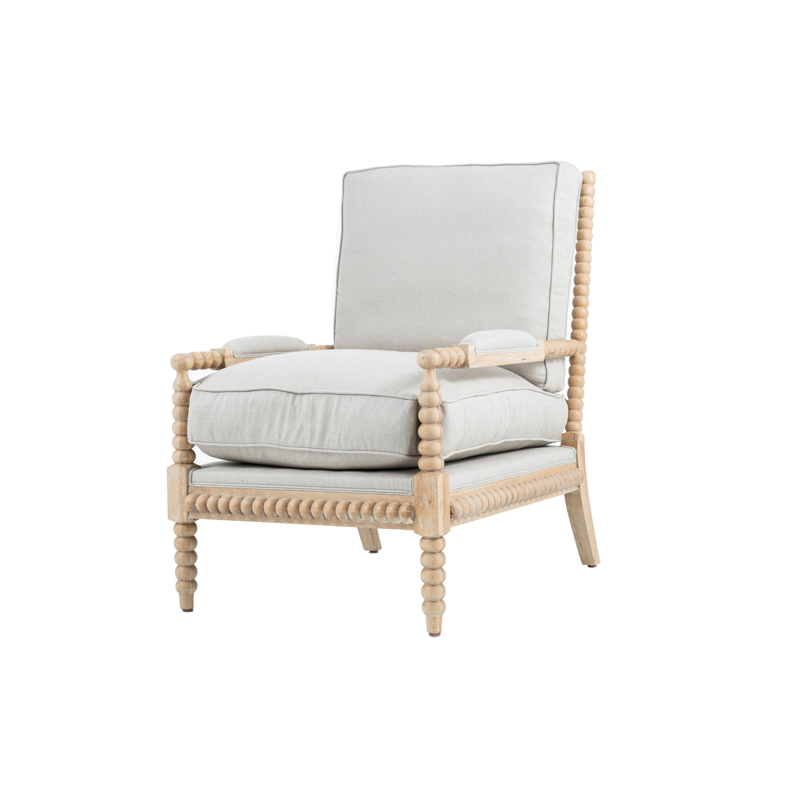 Bobbin Armchair Whitewashed Oak - Image 2