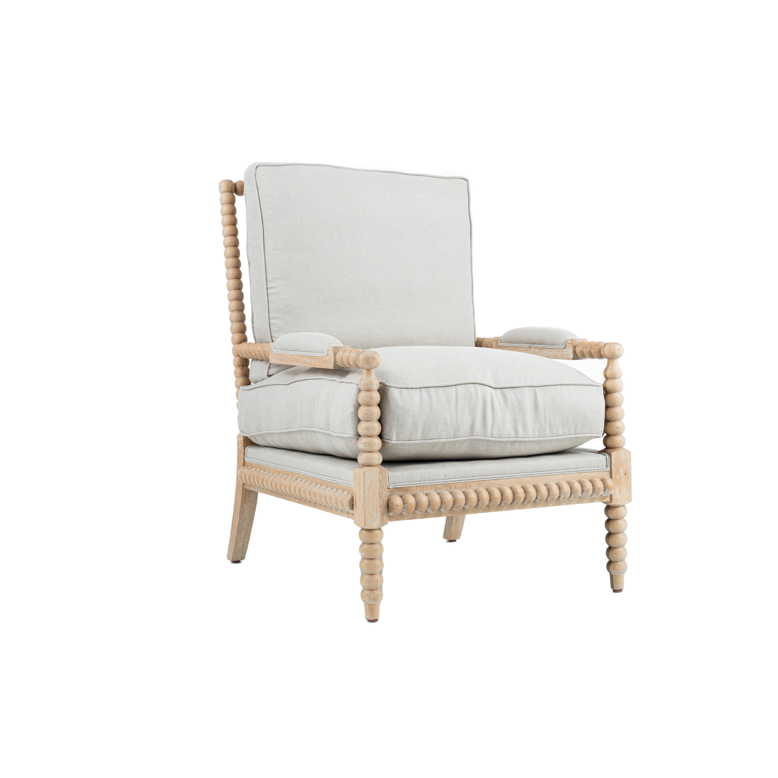 Bobbin Armchair Whitewashed Oak - Image 3