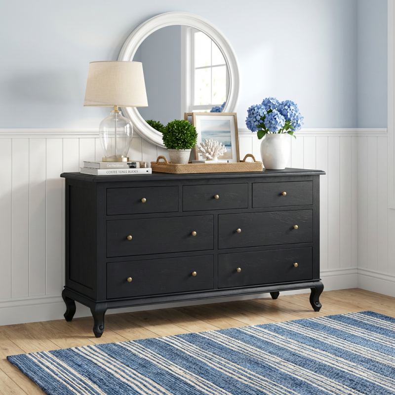 Alternative view of Adele Wide Dresser Black Oak Drifted