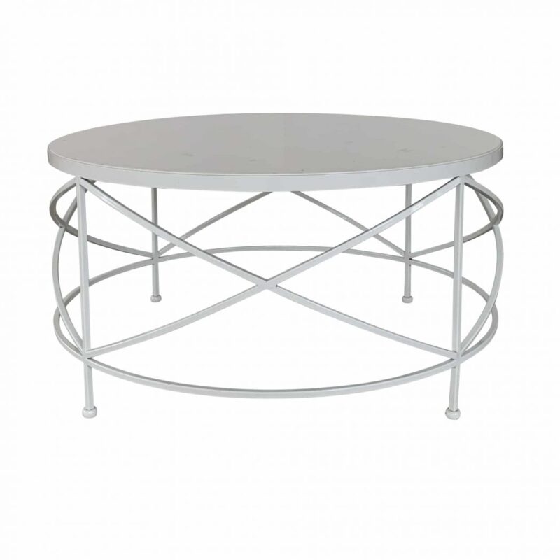 Sullivan Marble Top Coffee Table White Metal Base
