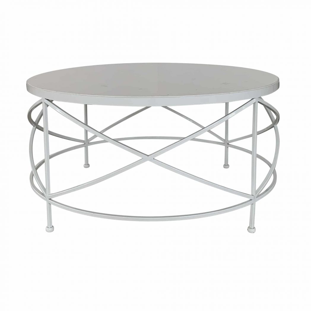 Sullivan Marble Top Coffee Table White Metal Base