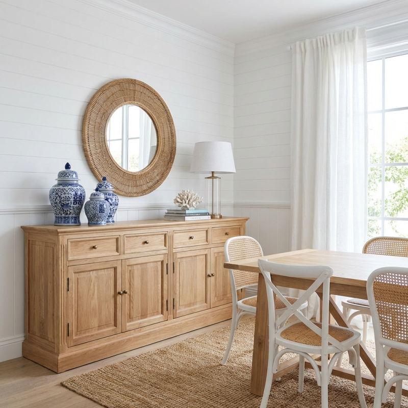 Alternative view of Parker Four Drawers Oak Sideboard Natural Oak