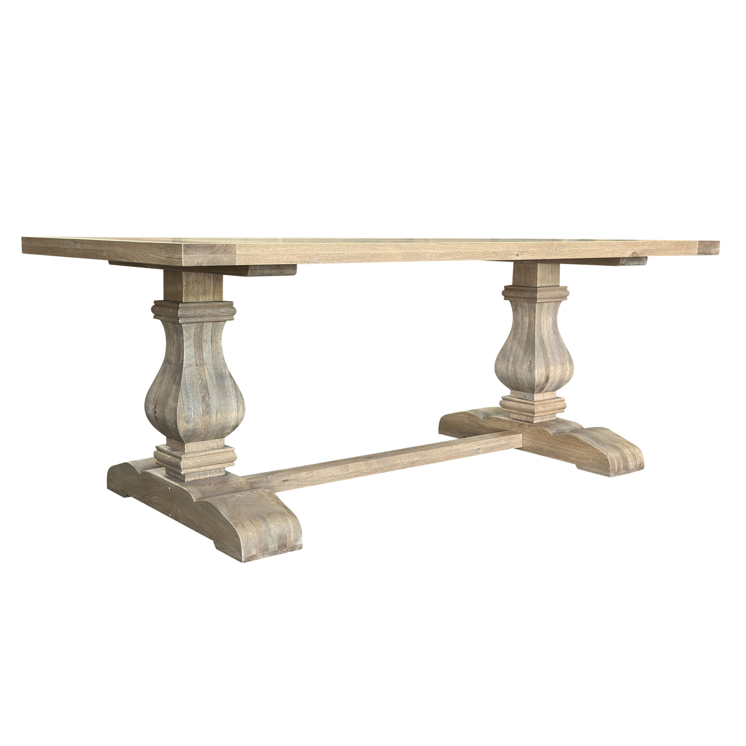 Oak Trestle 200cm Rectangular Dining Table Natural - Image 2