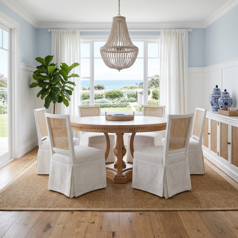 Alternative view of St. James Round Dining Table Natural Oak