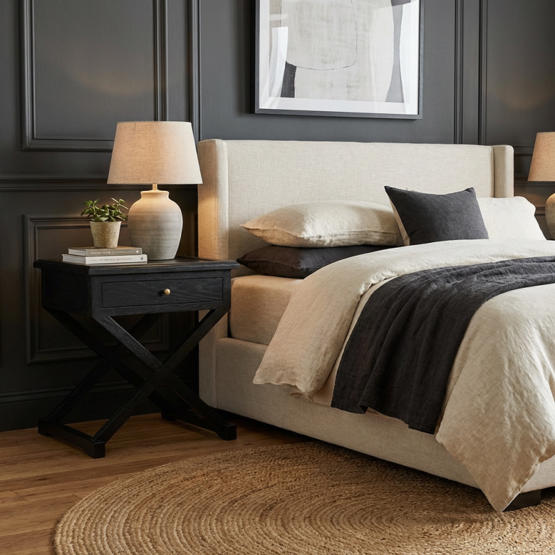 Alternative view of Levi Side Table Black Oak