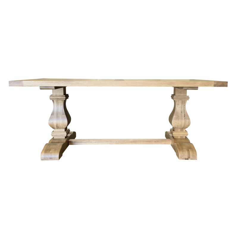 Oak Trestle 200cm Rectangular Dining Table Weathered Oak