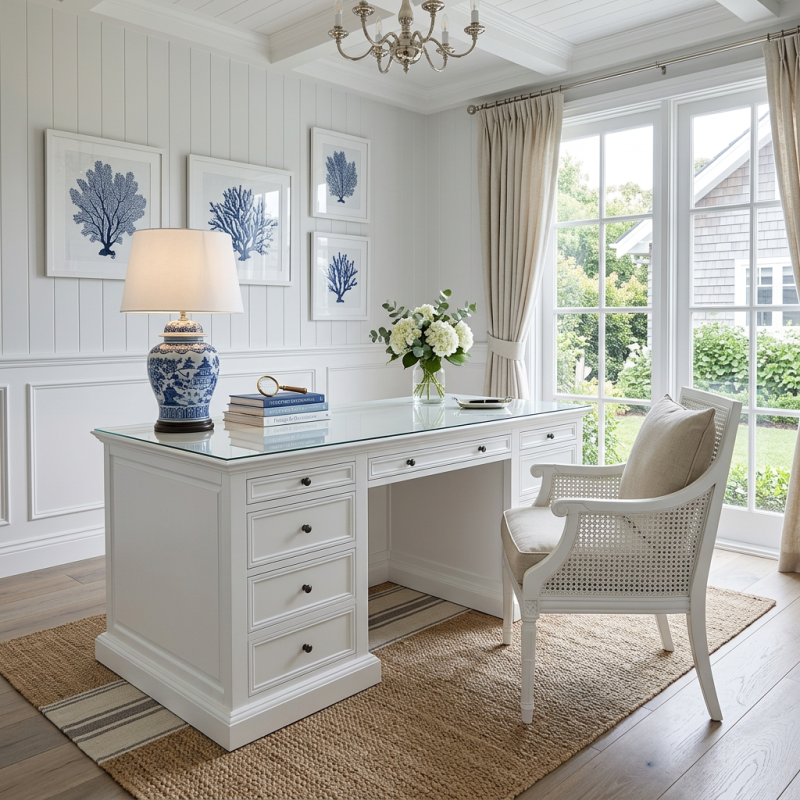 Alternative view of French Panel Desk White 180cm