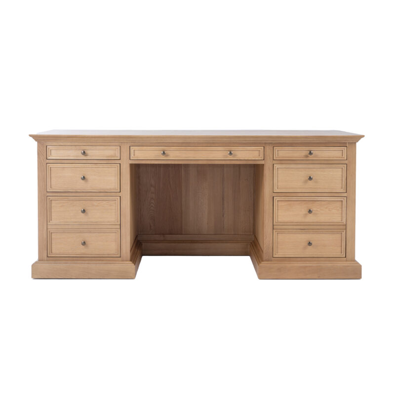 French Panel Desk Natural Oak 180cm