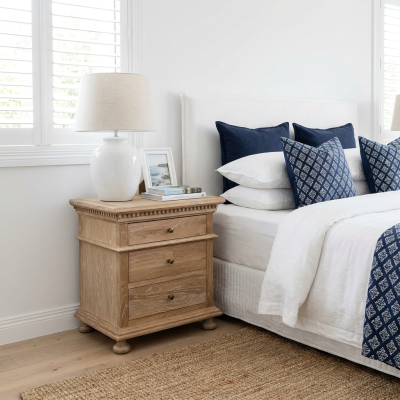 Alternative view of Frances Side Table Whitewashed Oak