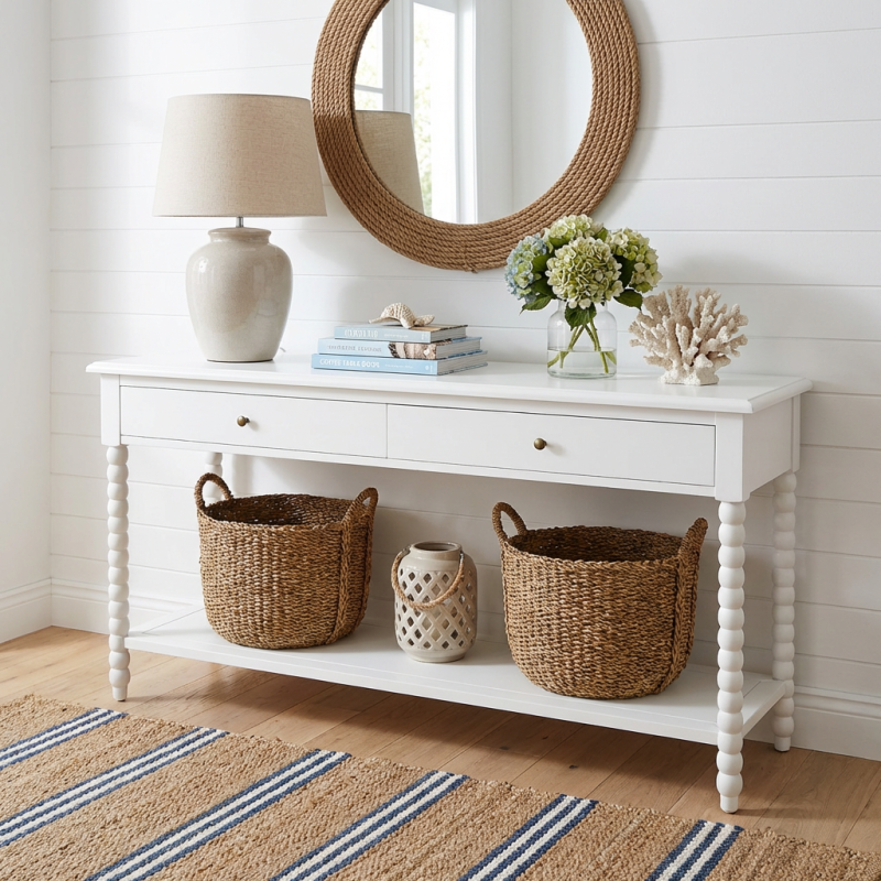 Bobbin Console Table White