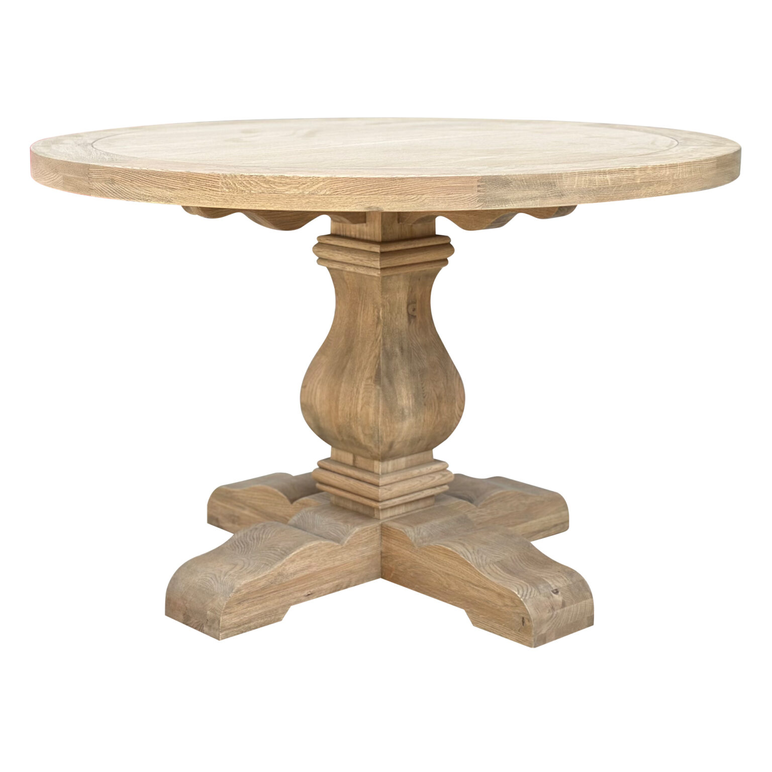 Oak Trestle Round Dining Table Weathered Oak 120cm – JAC Home Living