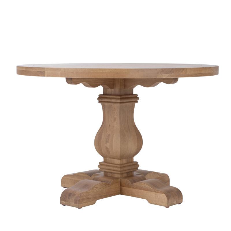 Oak Trestle Round Dining Table Natural 120cm
