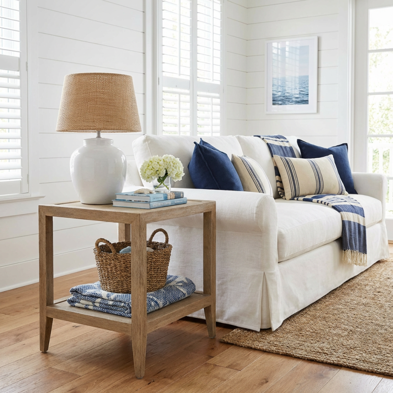 Alternative view of French Contemporary Side Table Weathered Oak