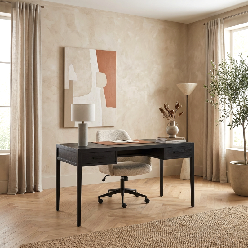 Alternative view of French Contemporary Desk Black Oak