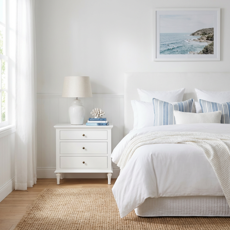 Alternative view of Emmerson White Side Table Round Knobs Large