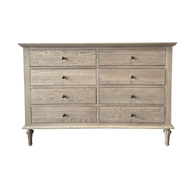 Emmerson 8 Drawers Dresser Dark Oak Round Knobs