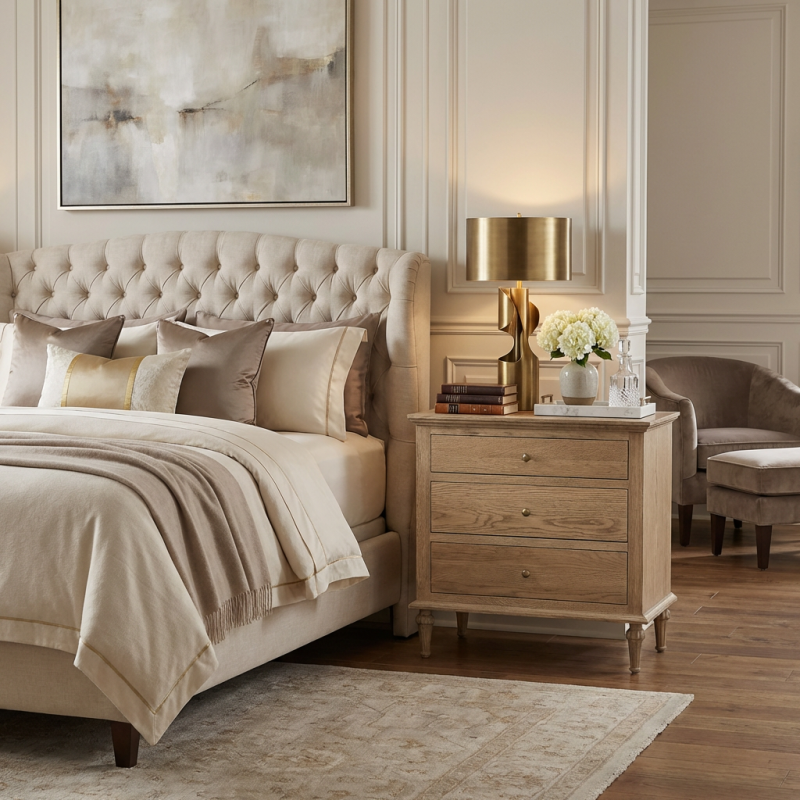 Alternative view of Emmerson Weathered Oak Side Table Round Knobs Large