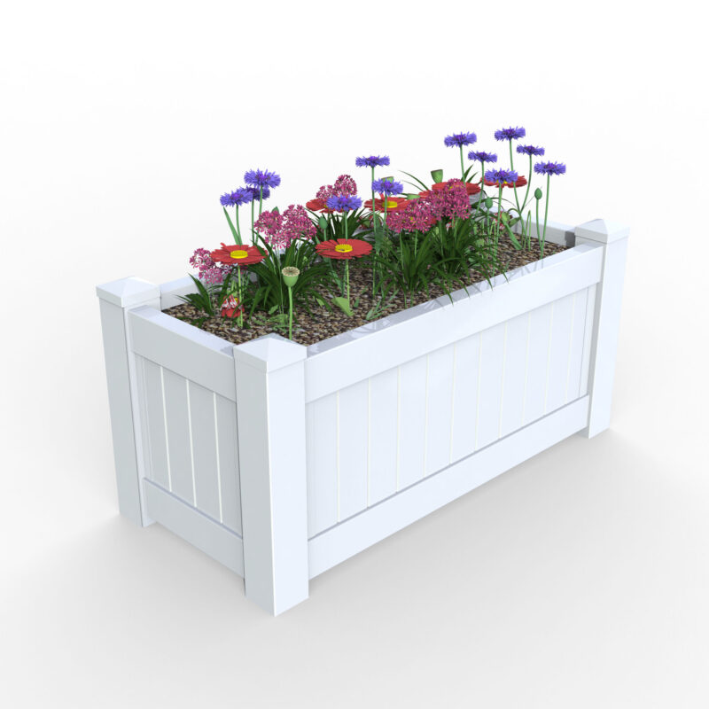 New PVC Planter Box White Large