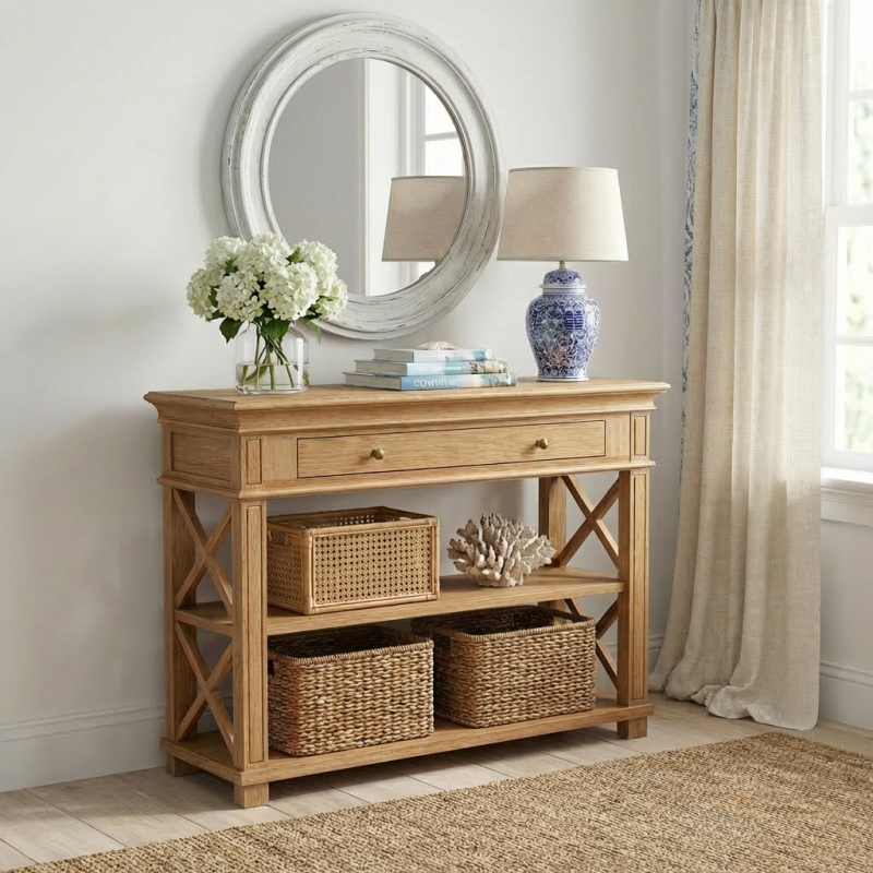 Alternative view of Heston Natural Oak Console Table II