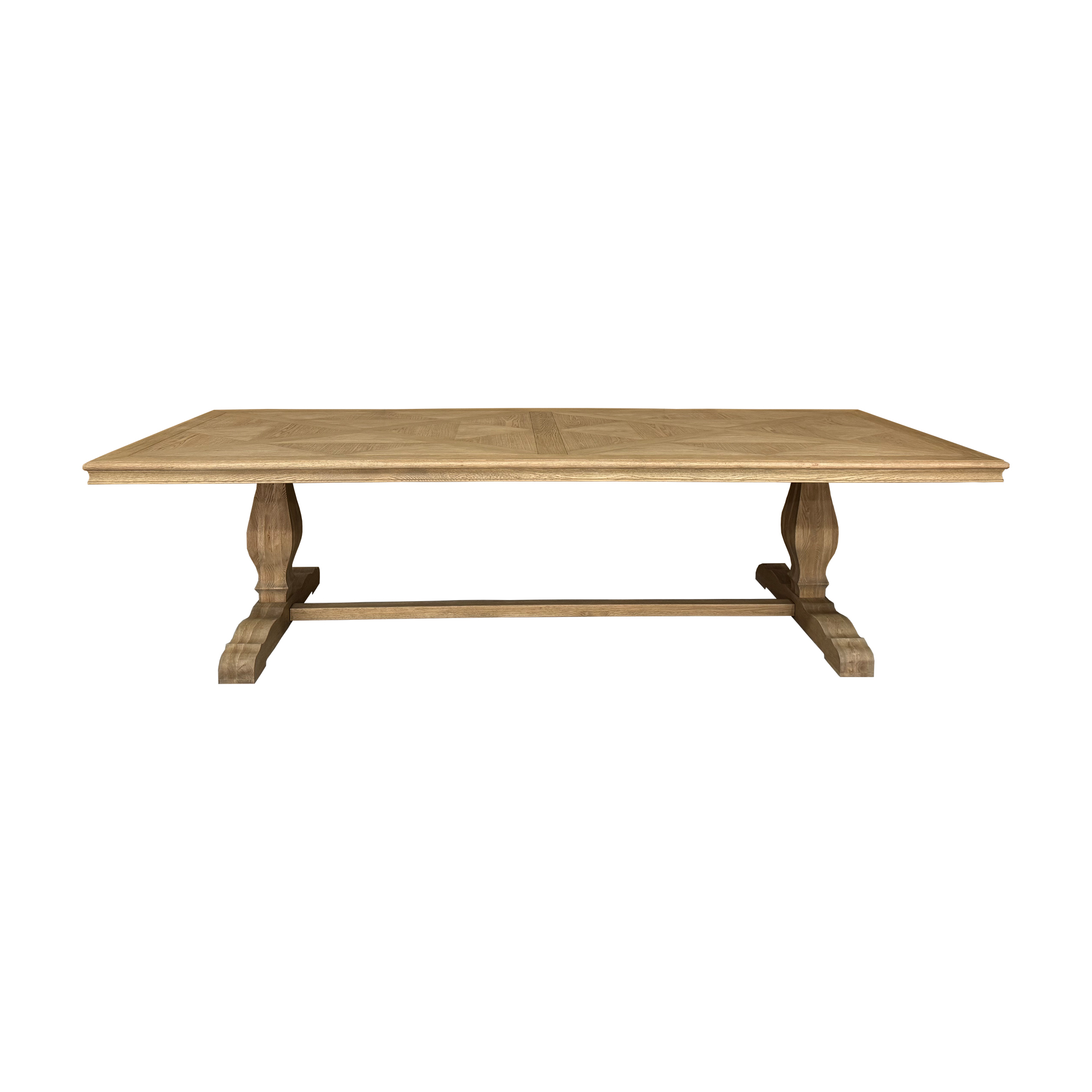 Salon Dining Table Weathered Oak Parquetry 300cm