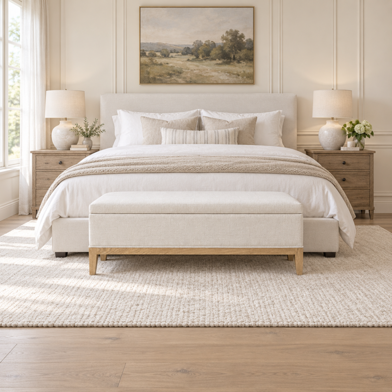 Alternative view of French Contemporary End-of-bed Storage Bench 120cm