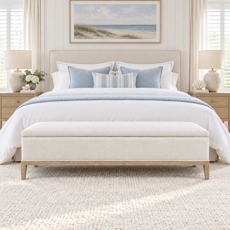 Alternative view of French Contemporary End-of-bed Storage Bench 160cm