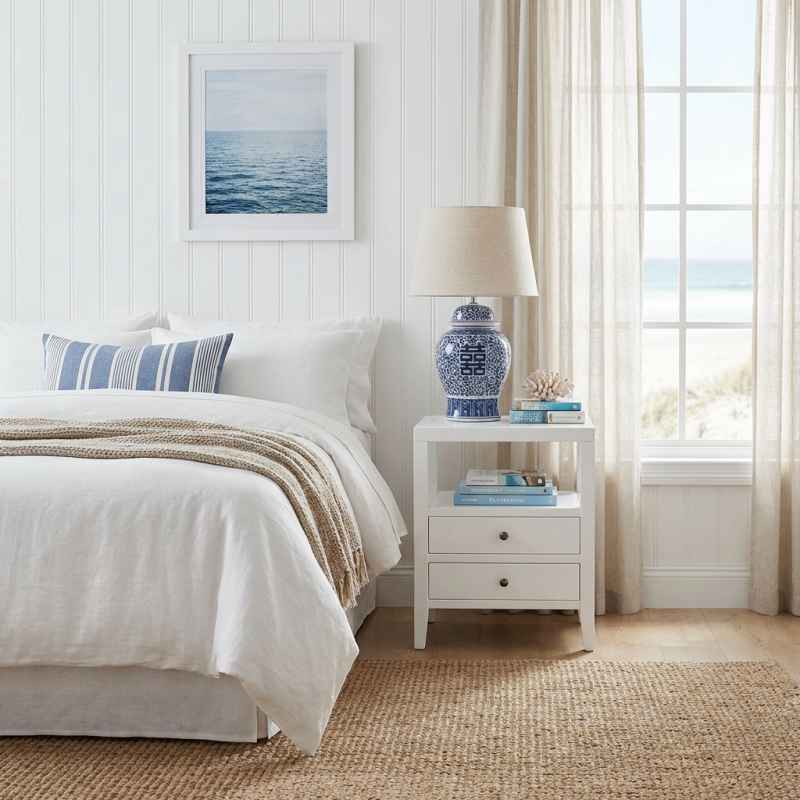 Alternative view of Davos White Side Table 50cm