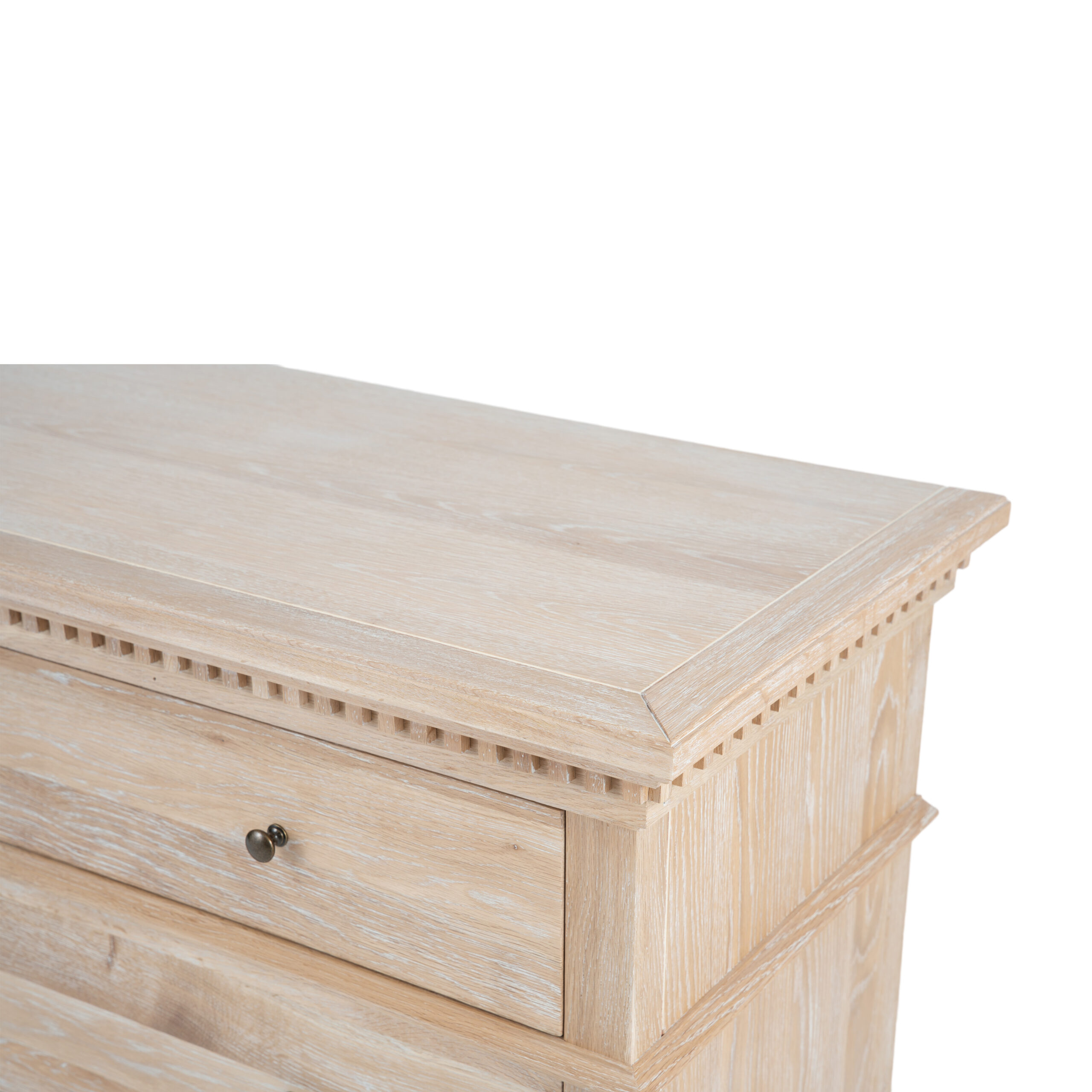 Frances 4 Drawers Chest of Drawers Whitewash Oak - Image 6
