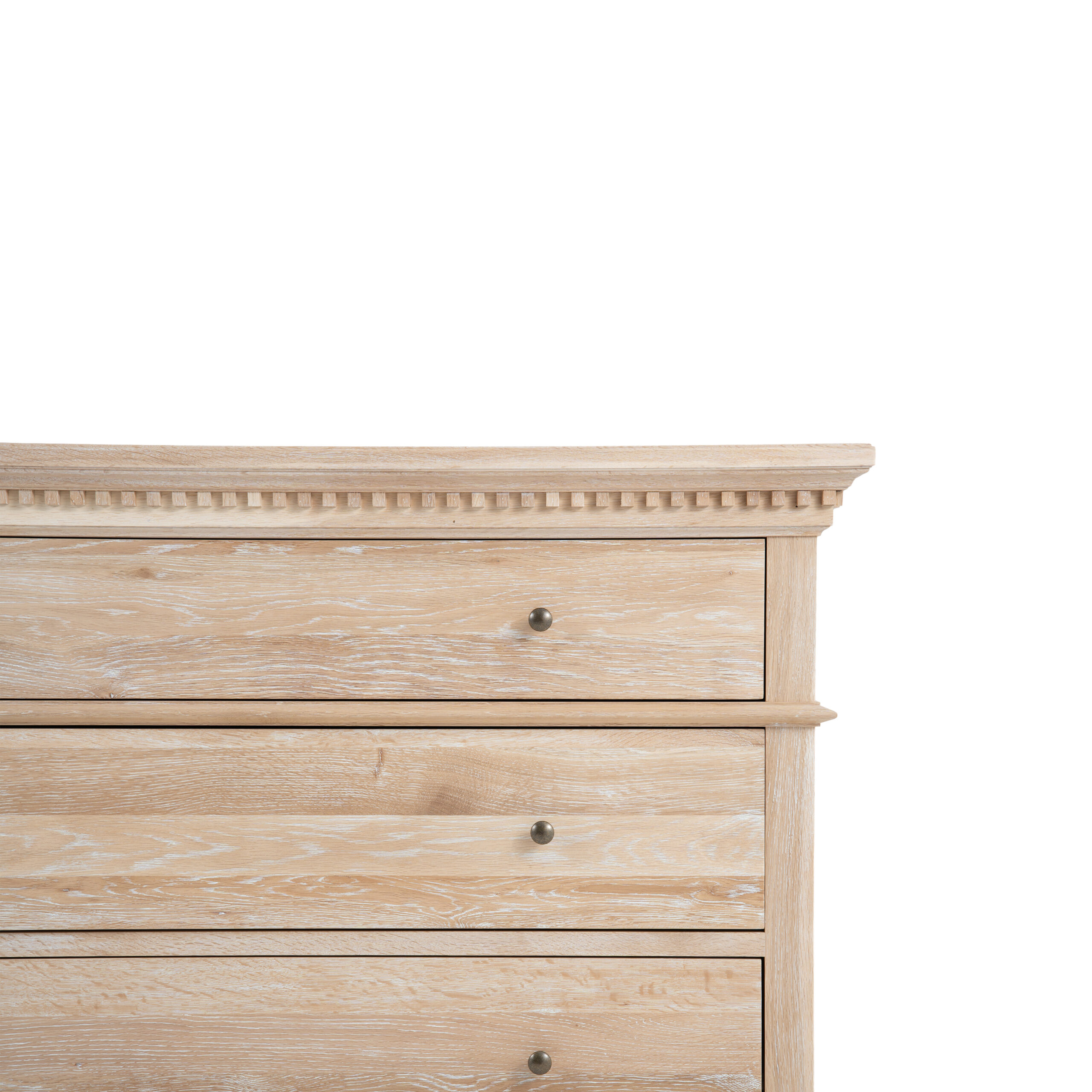 Frances 4 Drawers Chest of Drawers Whitewash Oak - Image 4