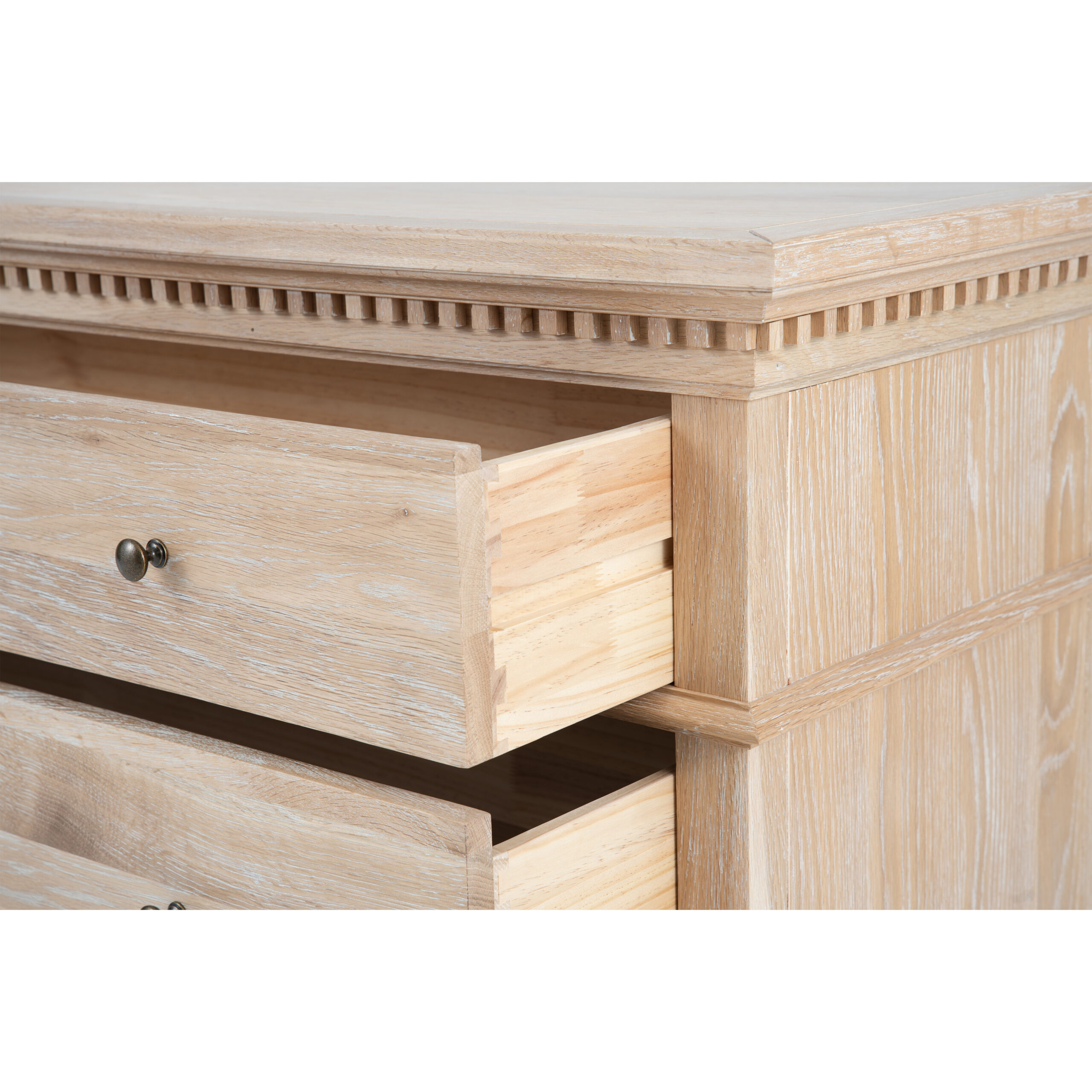 Frances 4 Drawers Chest of Drawers Whitewash Oak - Image 5