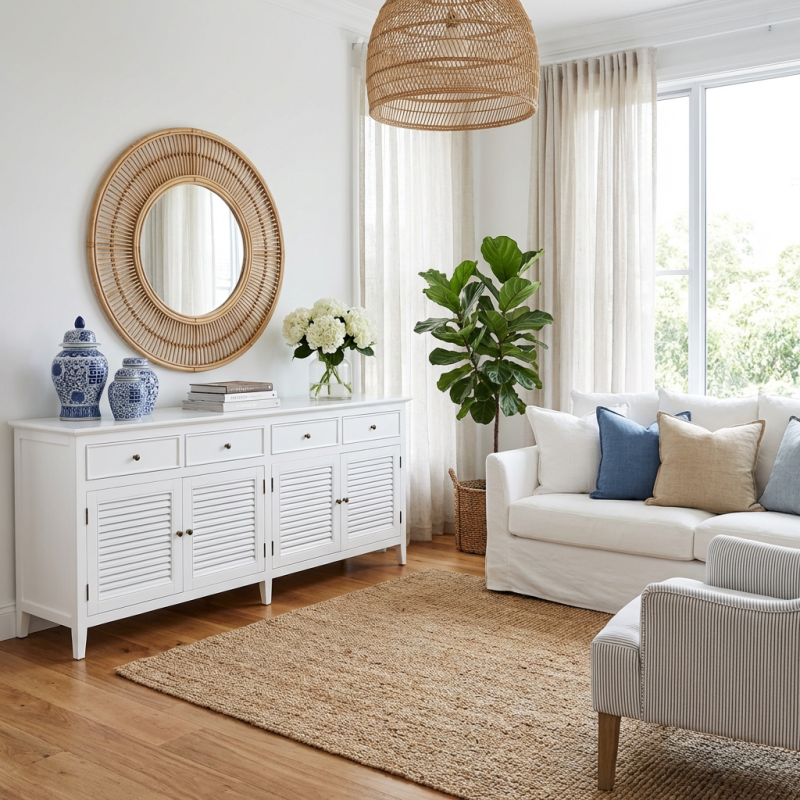 Alternative view of Jensen Louvre Sideboard White