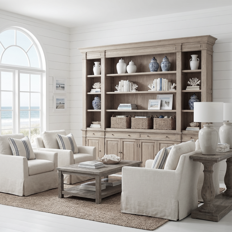 Alternative view of Dundee Bookcase Weathered Oak 270cm