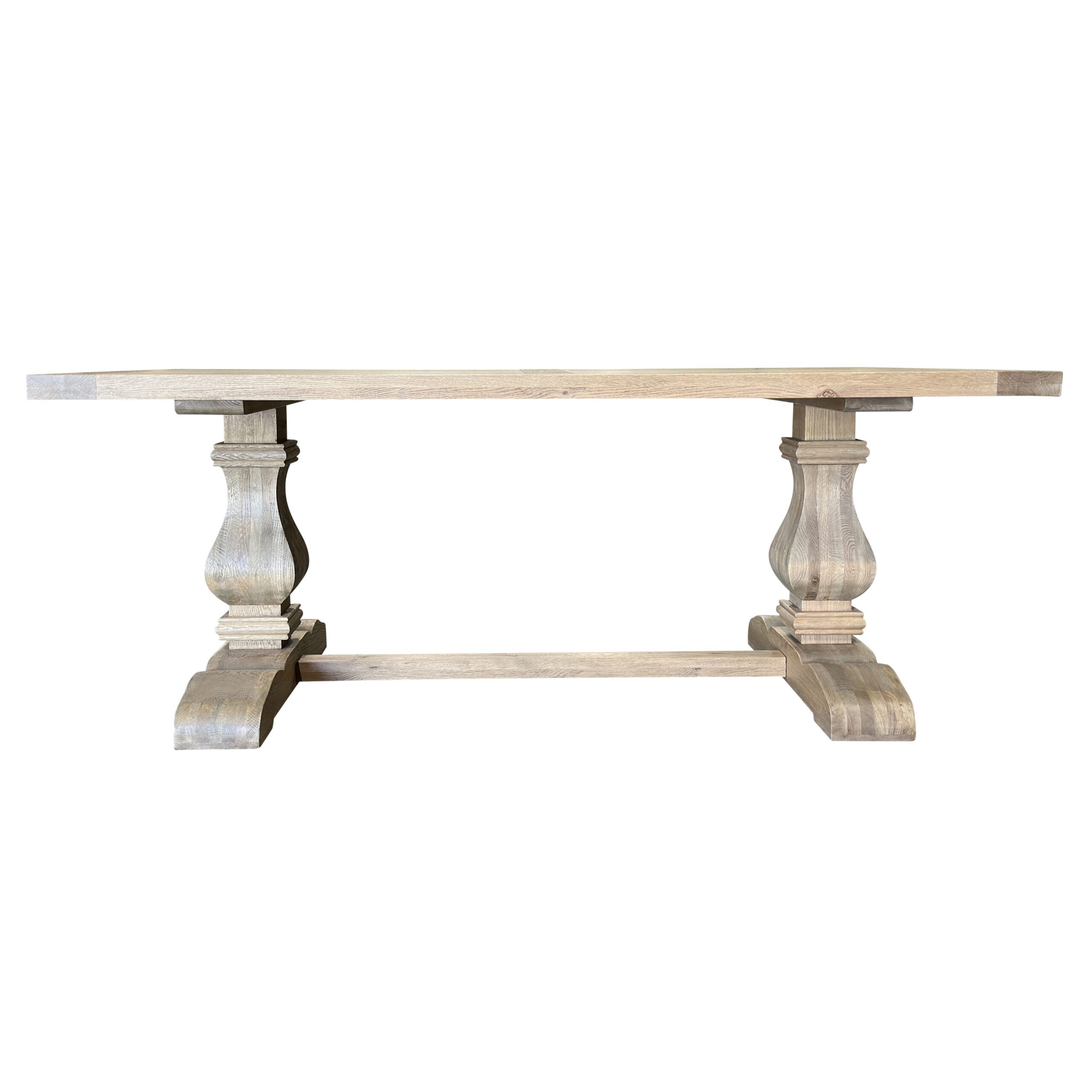 Oak Trestle 200cm Rectangular Dining Table Natural