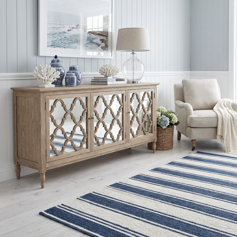 Alternative view of Sirah Three Doors Sideboard Weathered Oak