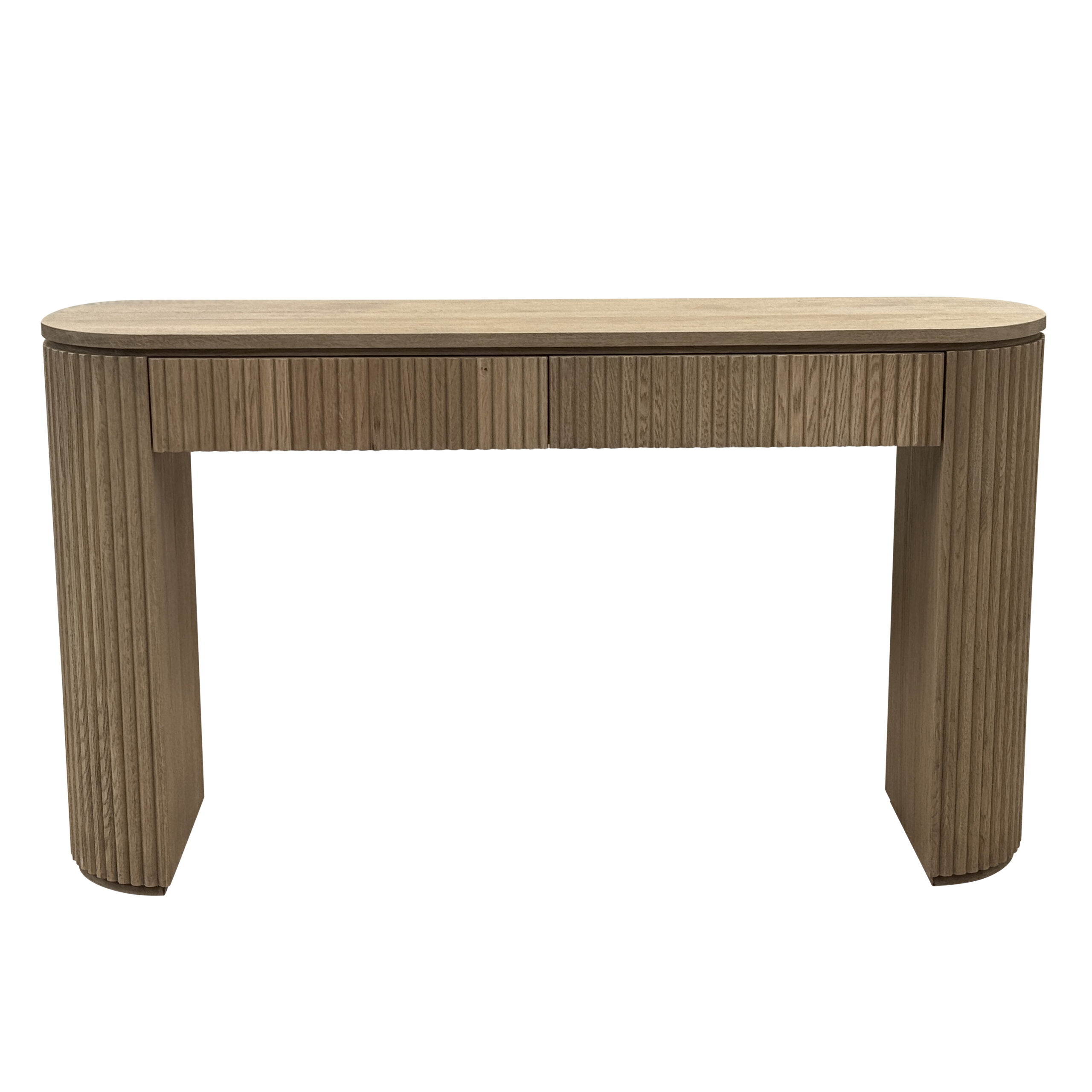 Byron Weathered Oak Console Table With Drawers