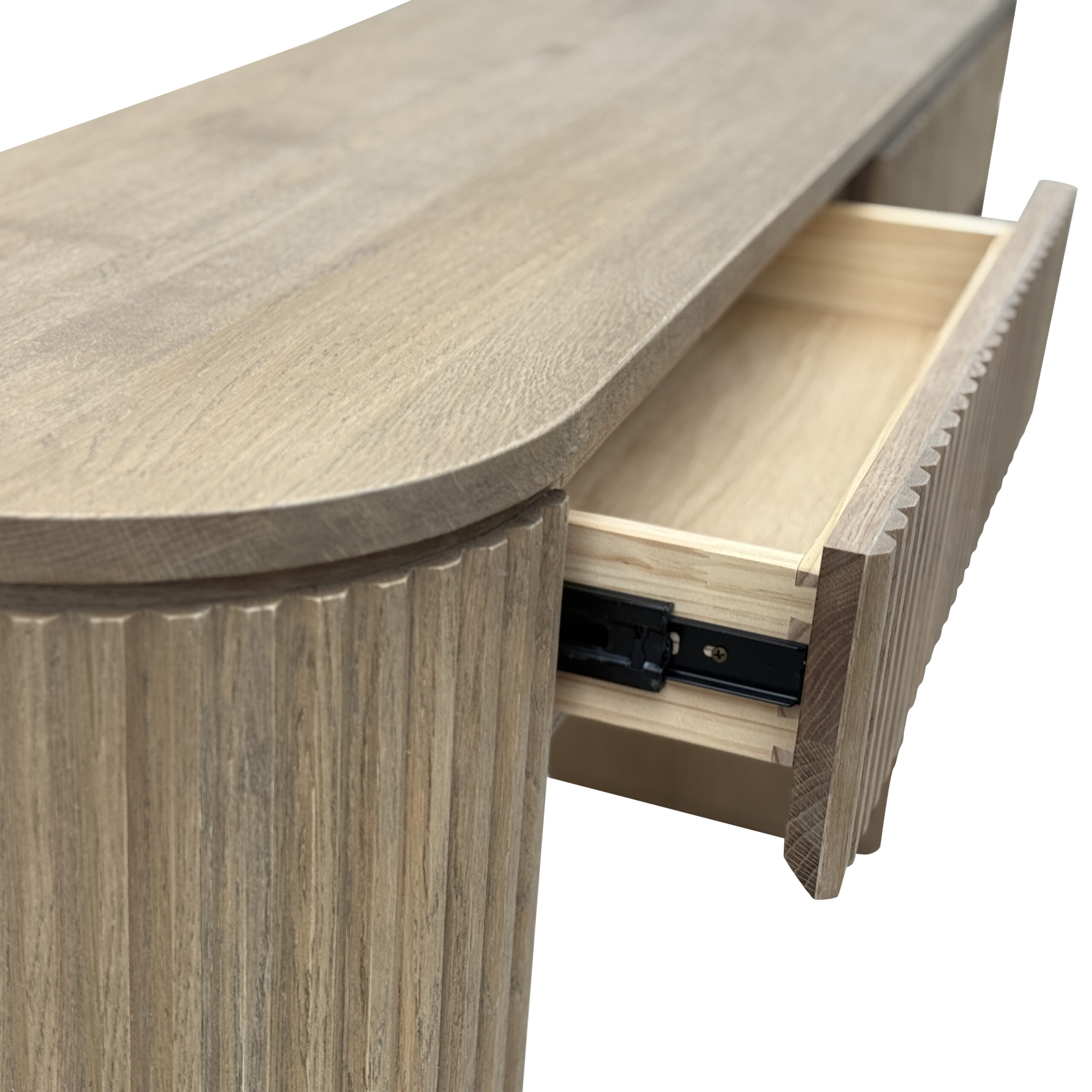 Byron Weathered Oak Console Table With Drawers - Image 3
