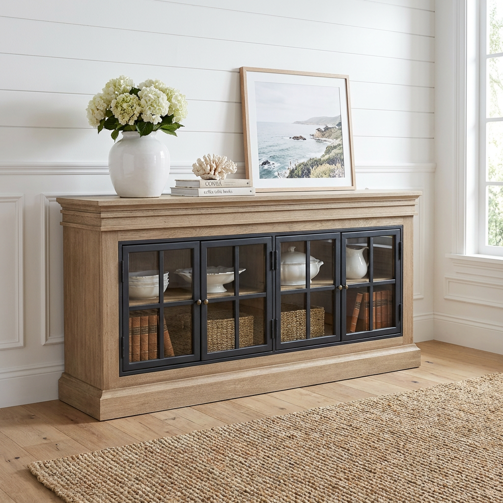 Winston Iron Doors Sideboard Weathered Oak - Image 2