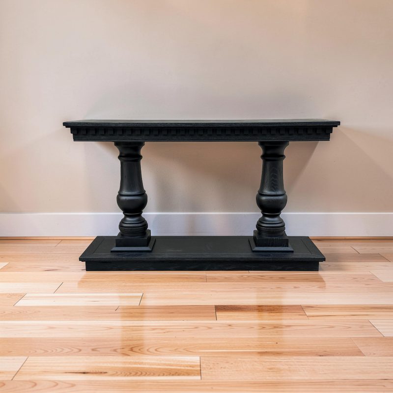 Balustrade Console Table Black Oak