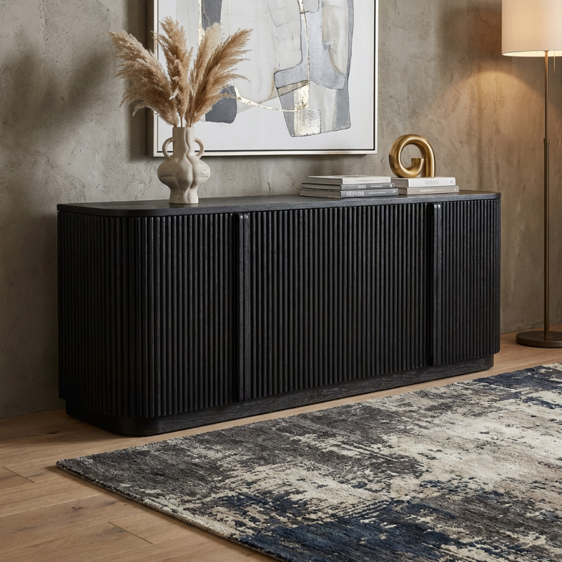Alternative view of Holland 4-Door Sideboard Black Oak