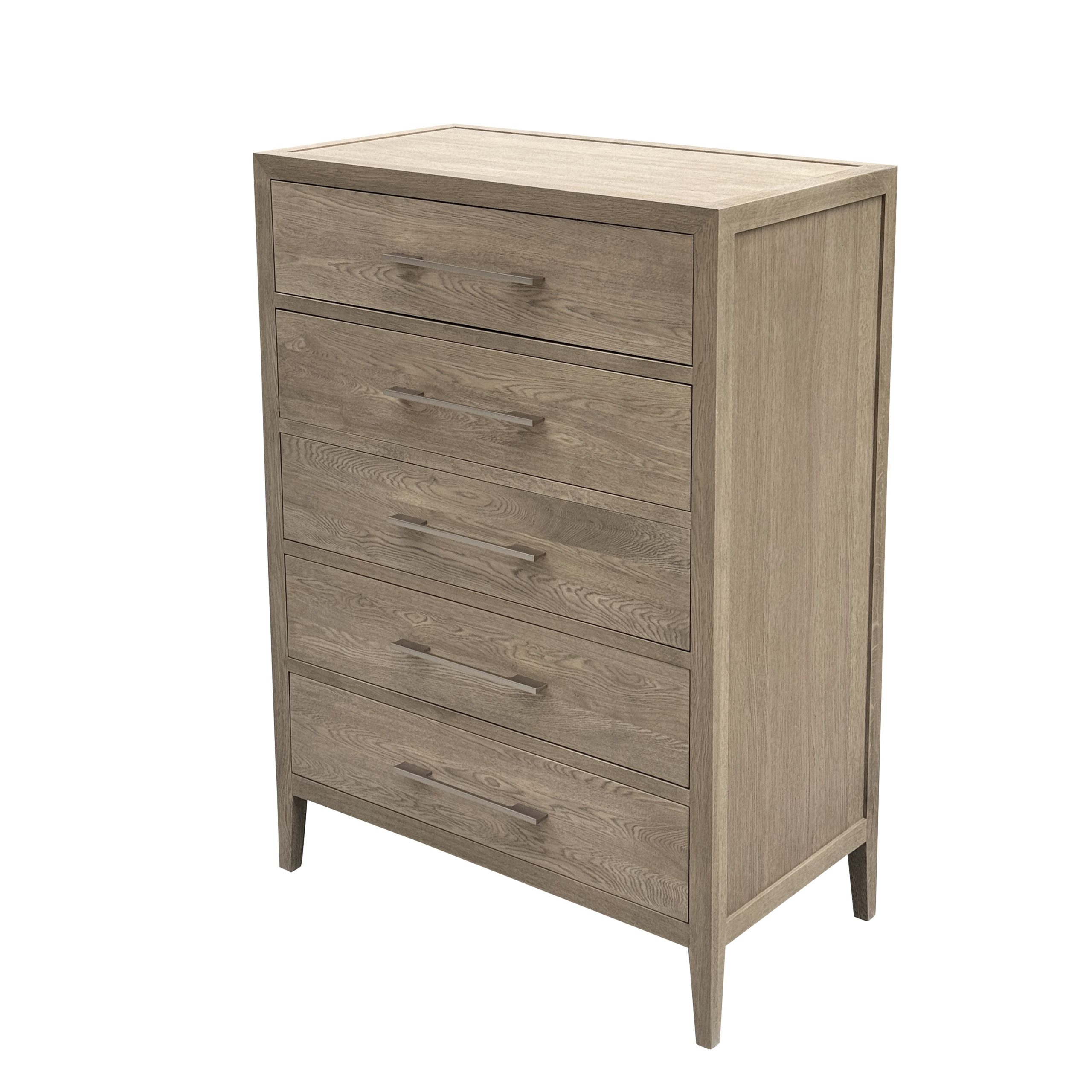 French Contemporary Tallboy Weathered Oak - Image 2