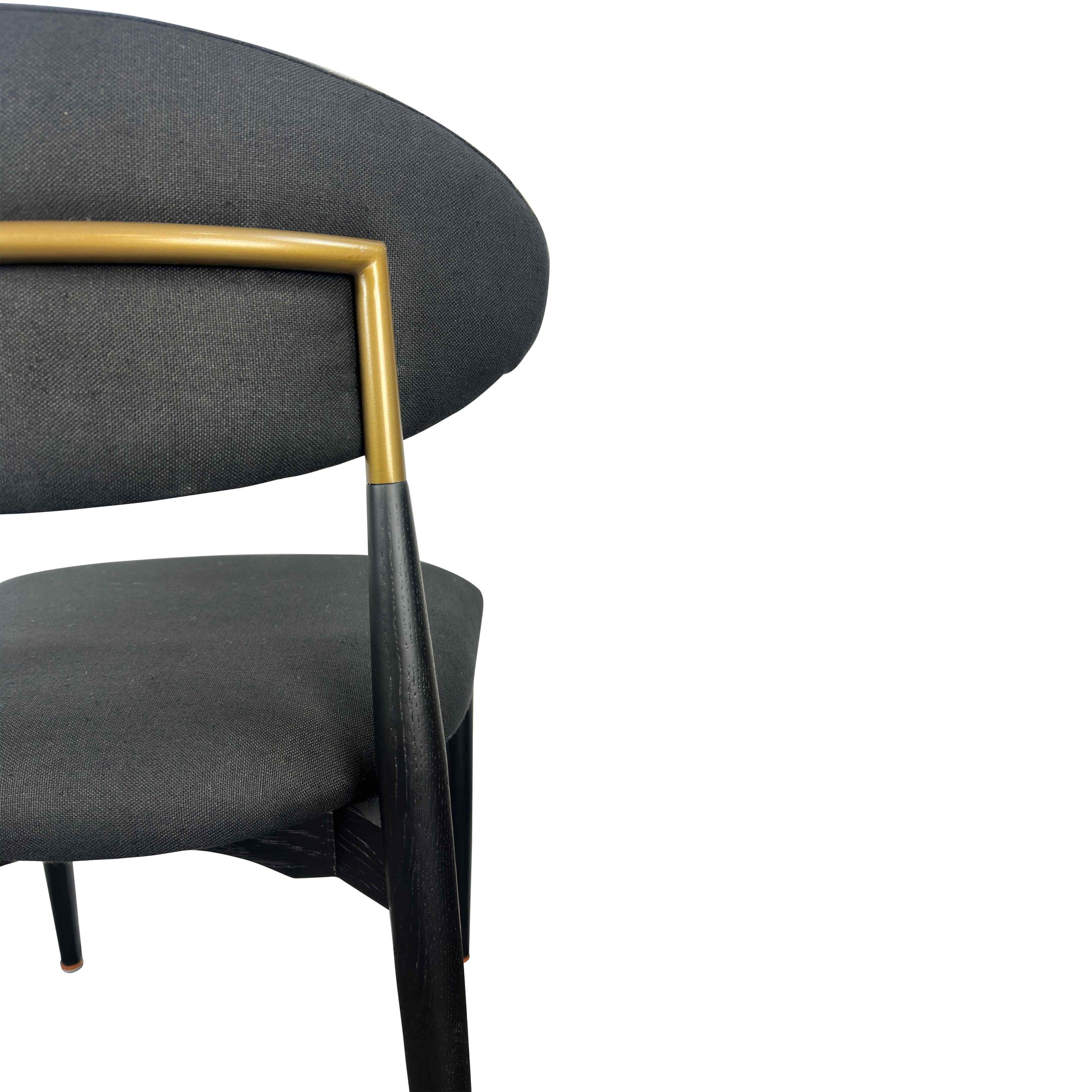 Arno Oak Dining Chair Black - Image 4