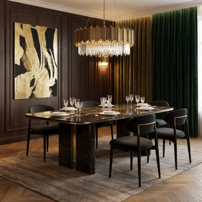 Alternative view of Arno Oak Dining Chair Black