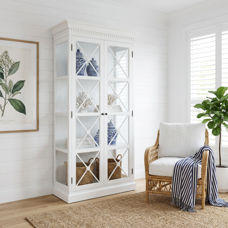 Alternative view of Provincial Two Doors Display Cabinet White