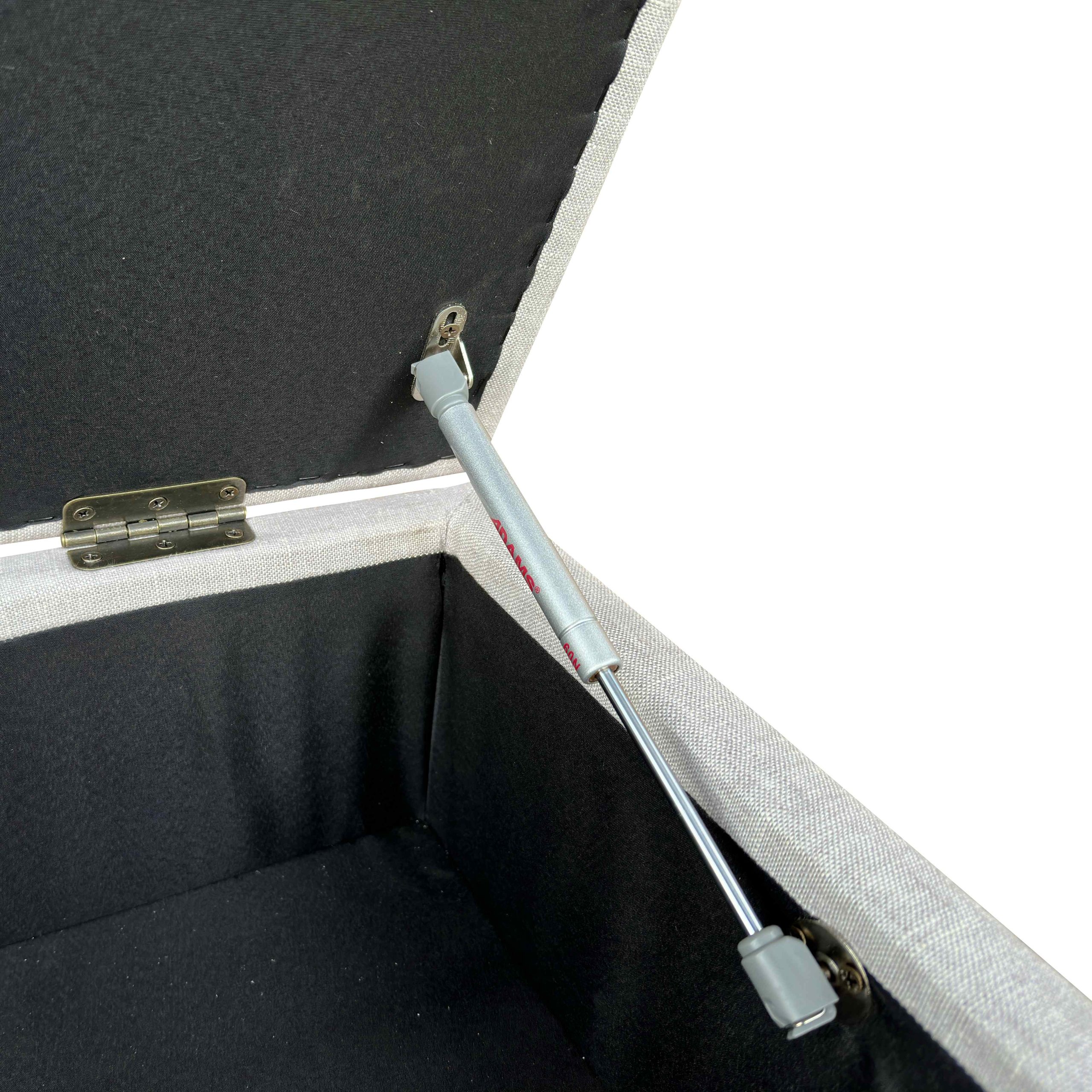 French Contemporary End-of-bed Storage Bench 160cm Grey Linen - Image 4