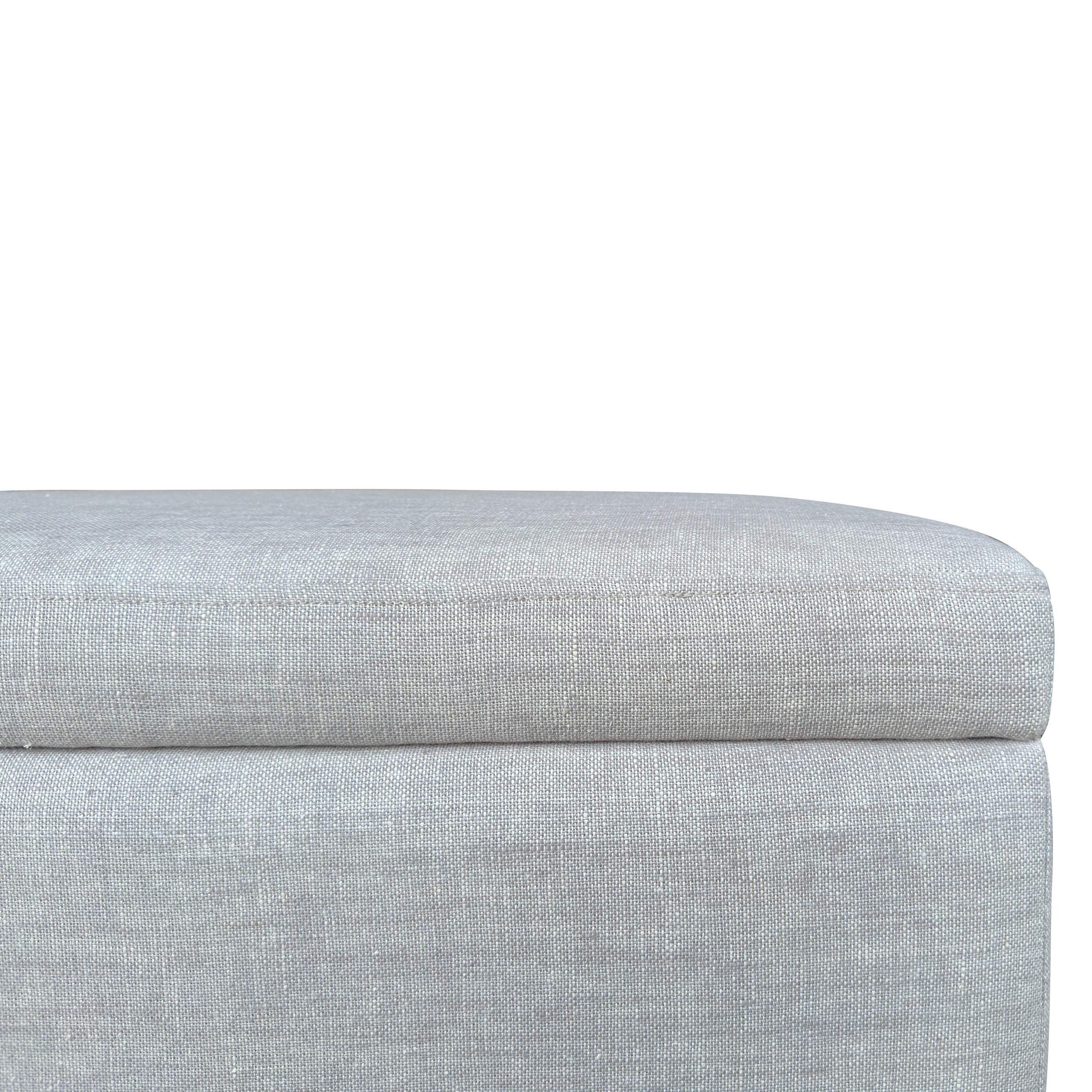 French Contemporary End-of-bed Storage Bench 160cm Grey Linen - Image 5