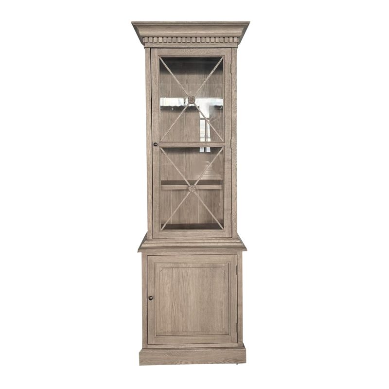 French Single Door Cabinet Weathered Oak