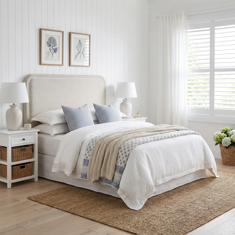 Alternative view of Vienna Queen Bedhead Natural Linen